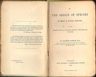 Primeira edición d'A orixe das especies