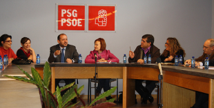 Ricardo Varela e Leire Pajín na constitución da comisión xestora do PSdeG-PSOE