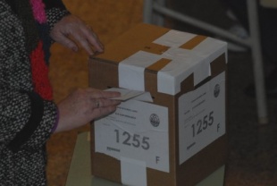 Unha votante introduce a papeleta. Foto: TELAM