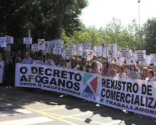 Imaxe da concentración en Santiago
