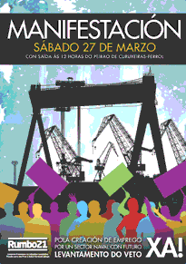 Cartaz da mobilización cidadá en Ferrolterra o pasado marzo