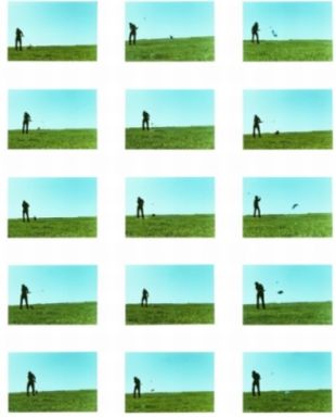 Baldessari. The Artist Hitting Various Objects with a Golf Club, 1972-73