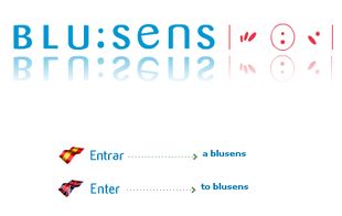 O sitio web de Blusens, dispoñíbel en español e inglés