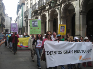 Imaxe dunha das manifestacións do Foro Galego de Inmigración