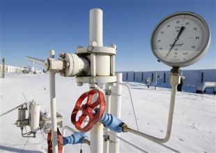 Gazprom pechoulle a billa do gas a Ucraína. Na imaxe unha estación en Kiev