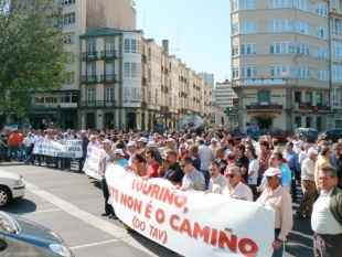 Unha manifestación dos traballadores de Serrabal, en xuño de 2007 / Imaxe: CIG