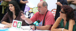 Charo Lópes (esquerda), con Bráulio Amaro  e Bea Doldán na presentación de Causa Galiza en 2007