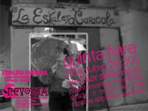 Cartaz da palestra no CS A Revolta, de Vigo