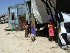 Campo de refuxiados en Gaza