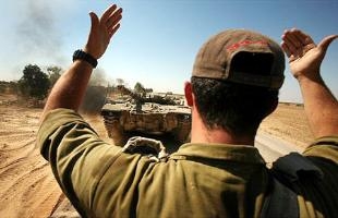 O Exército de Israel, en territorio de Gaza