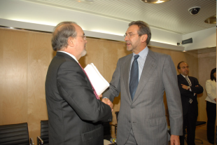O conselleiro de Economía da Xunta e o ministro de Economía do goberno español, este martes en Madrid