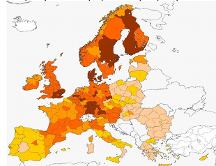 Mapa da capacidade innovadora das rexións europeas