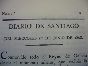 Cabeceira do primeiro número do 'Diario de Santiago'