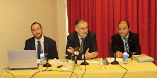 Manuel López Iglesias, conselleiro delegado; Fernando Salgado, presidente, e Xesús García Porto, xerente de Retegal