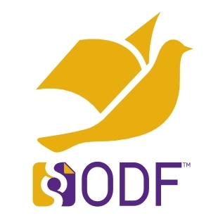 Logotipo recentemente aprobado do formato Open Document, rival do OOXML