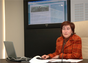 Helena Veiguela, directora xeral de Promoción Industrial e da Sociedade da Información, no acto de presentación