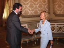 O vicepresidente do Goberno, Anxo Quintana, e a ministra española de Administracións Públicas, Elena Salgado
