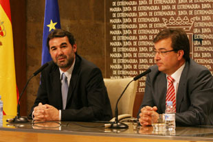 O vicepresidente da Xunta, Anxo Quintana, e o presidente de Estremadura, Guillermo Fernández Vara