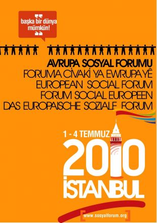 Cartaz do Foro Social Europeo, en Istambul