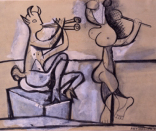"Faune musicien et danseuse", Pablo Picasso, 1945