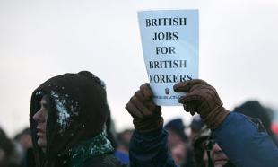 Os traballadores negan que sexa unha folga racista: din defender os dereitos dos británicos