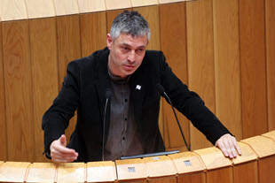 Bieito Lobeira, nunha intervención parlamentaria