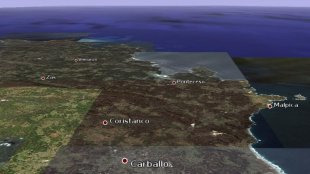 Zona pola que está previsto que discorra a autovía /Google Earth