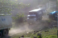 Camións da ACNUR nunha operación no Cáucaso