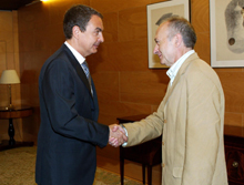 O voceiro do BNG, Francisco Rodríguez, nun encontro co presidente español