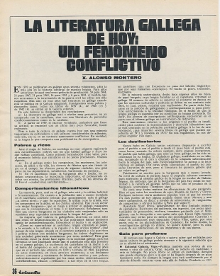 Artigo publicado por Alonso Montero en Triunfo en 1972
