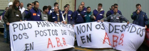 Mobilización dos traballadores de ABB en Vigo, cuxa empresa presentou un ERE para máis da metade dos empregados / CIG
