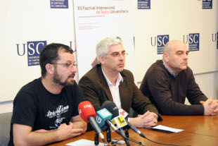 Na presentación do Festival, Roberto Salgueiro, Elías Torres e Pablo Sampedro