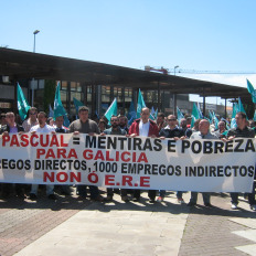 Os representantes dos traballadores sumáronse á manifestación do SLG este mércores en Santiago