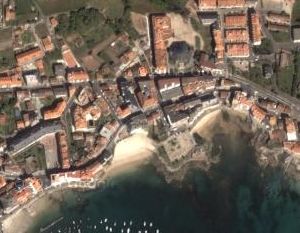 Vista aerea da costa de Sanxenxo