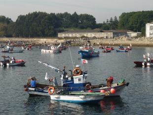 Imaxe dunha das manifestacións marítimas convocadas pola Confraría