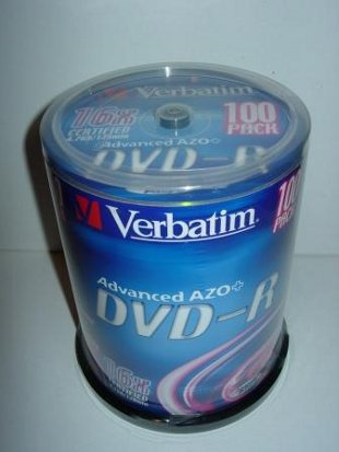Envase de 100 DVD virxes