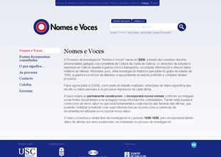 A nova versión da web de Voces e Nomes xa está operativa