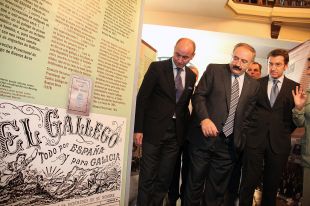 Feijoo e Villares visitan a exposición do Consello da Cultura en Montevideo