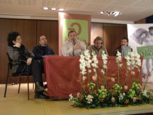 Pazis García da Fundación Ipar hegoa, Xurxo Martínez Crespo, Raúl Río e Edorta Jiménez. Foto CIG