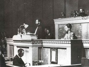 Haile Selassie, ante a Liga das Nacións, en 1936