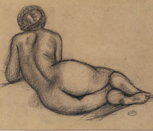 "Dina de costas". Debuxo, 1941