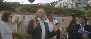 O Nobel Pérez Esquivel durante a súa visita a Cangas en apoio dos veciños