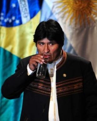 Evo Morales, este luns en Santiago de Chile