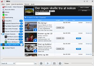 Os programas da NRK pódense descargar co software Miro