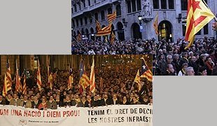 D&uacute;as imaxes da manifestaci&oacute;n / Foto: Vilaweb.cat