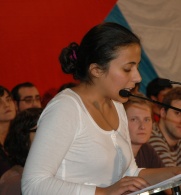 Iria Aboi, durante a súa intervención na XI Asemblea Nacional