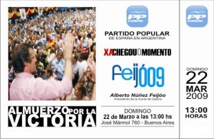 Convocatoria dunha das celebracións do PP arxentino para a vindeira semana