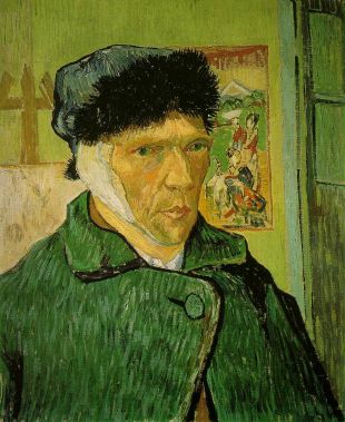 'Autorretrato con vendaxe na orella' (Van Gogh, 1889)