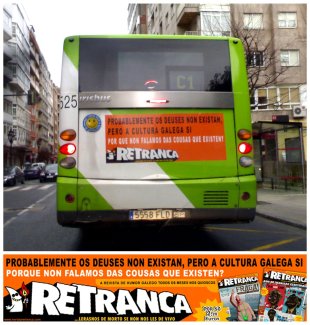 Unha imaxe dos autobuses que circularon o martes por Vigo