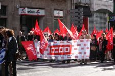 Membros de CCOO o pasado 18 de xaneiro, na manifestación 'Galiza con Palestina'